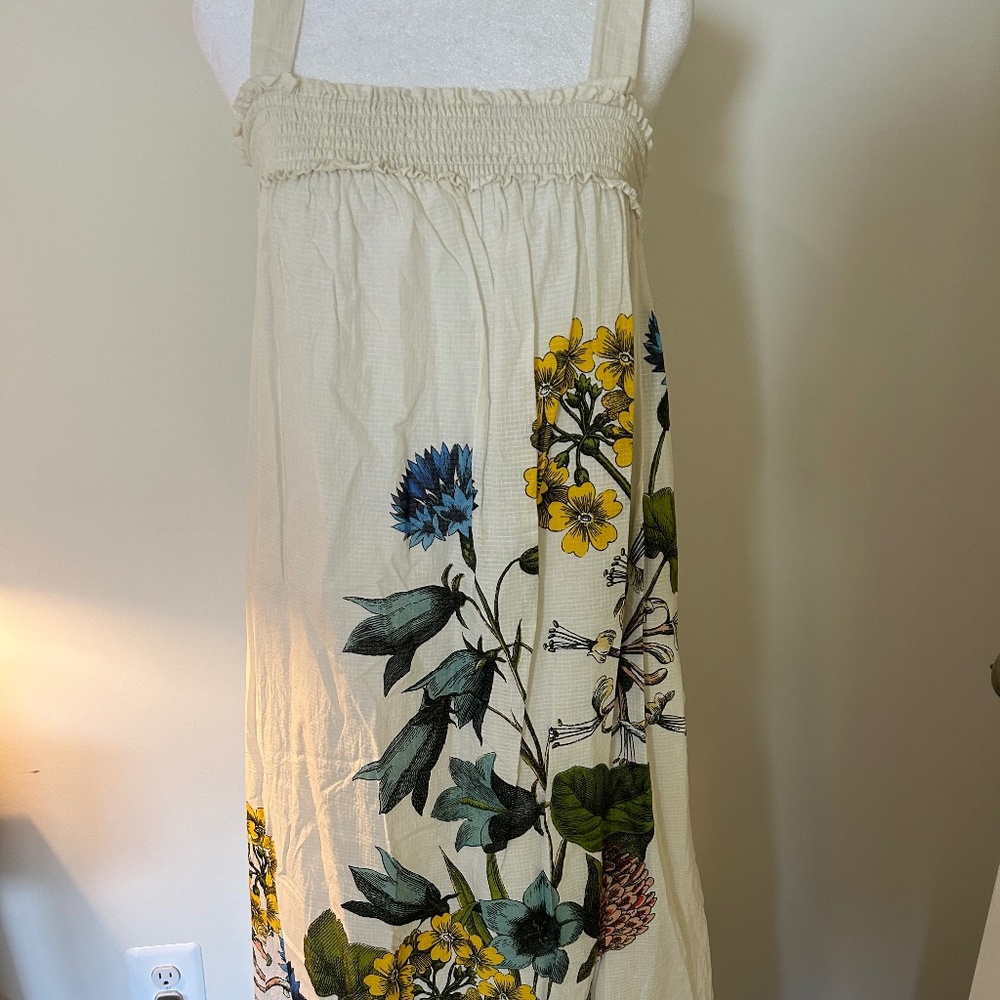 Anthropologie Maeve Dress Beaujardin Boho Maxi Smock Floral Pockets Women’s S